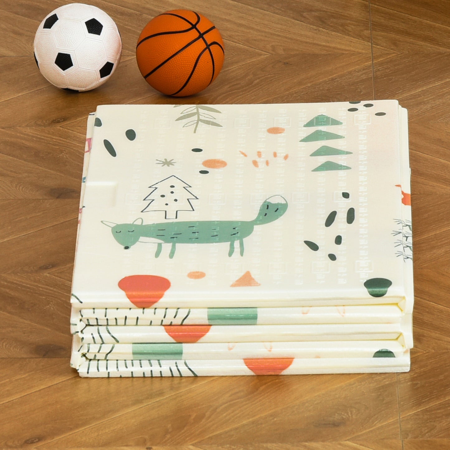 Homcom Alfombra Infantil Plegable Reversible Acolchado 2 Caras Impermeable_3