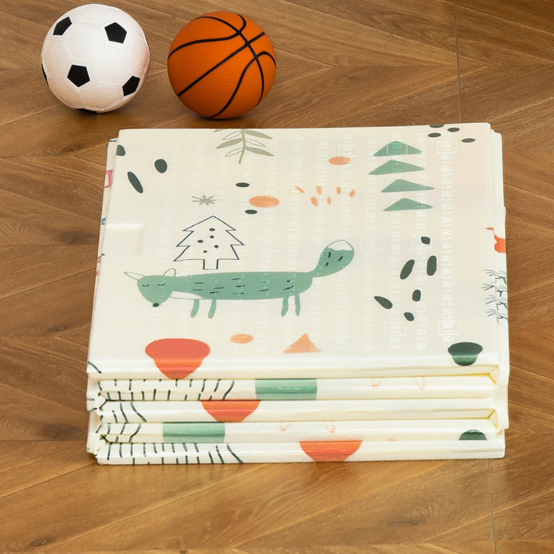 Homcom Alfombra Infantil Plegable Reversible Acolchado 2 Caras Impermeable_3
