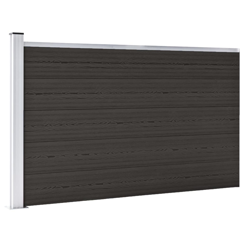 Panel De Valla Wpc Negro 175x105 Cm / Vetonek_3