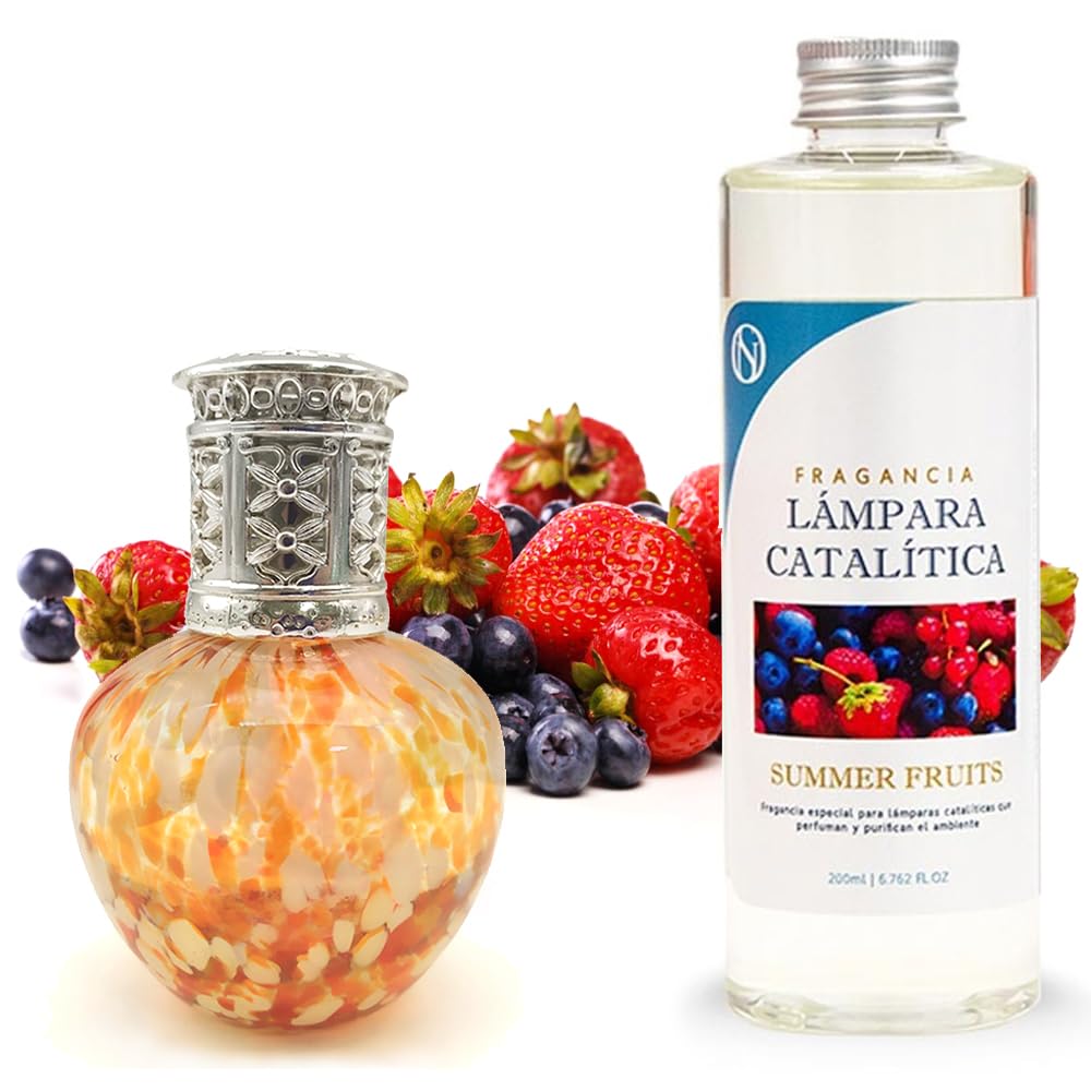 Lámpara Catalítica Drops Orange + Fragancia Summer Fruits 200ml - Elimina Malos Olores, Impurezas Y Perfuma_0