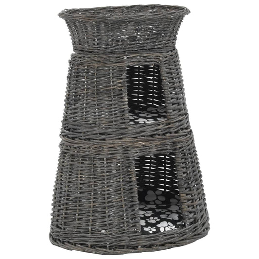 Vidaxl Cestas De Gatos 3 Uds Con Cojines Sauce Natural Gris 47x34x60cm_0