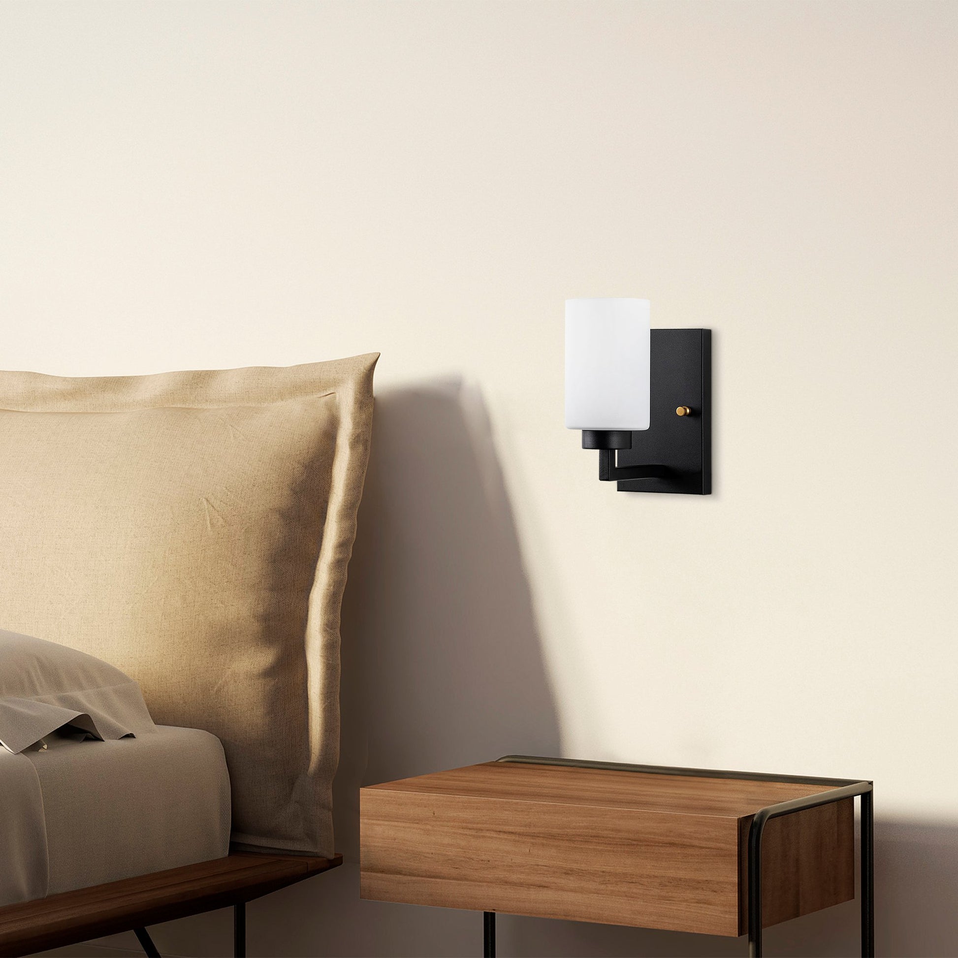 Aplique De Pared, Metal , Negro, 10x19x23, Casquillo E27 Max 40 W