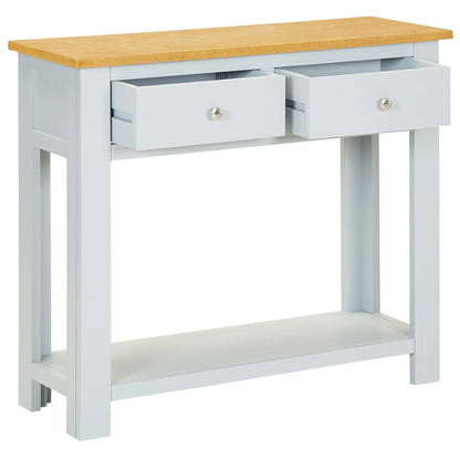 Mesa Consola De Madera Maciza De Roble 83x30x73 Cm_4