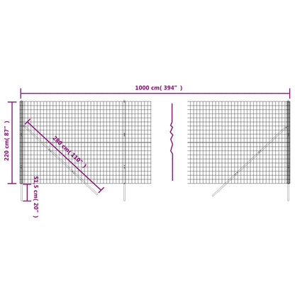 Cerca De Alambre De Acero Galvanizado Gris Antracita 2,2x10 M / Vetonek_1