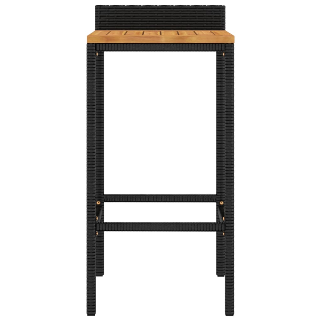 Taburetes Altos 4 Uds Madera De Acacia Y Ratán Sintético Negro_2