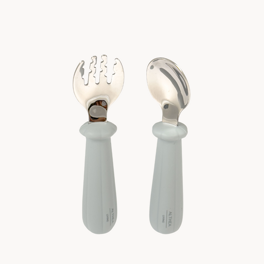 Juego De Tenedor Y Cuchara - Gris Perla.