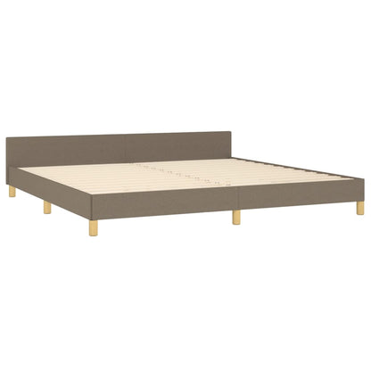 Estructura De Cama Con Cabecero De Tela Gris Taupe 200x200 Cm / Vetonek_4