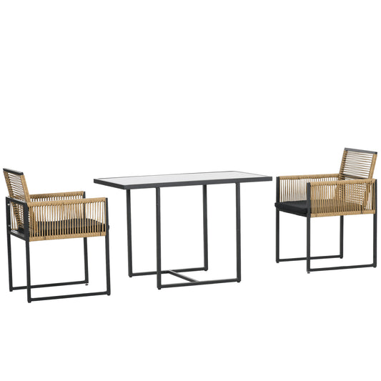 Muebles De Jardín Outsunny Acero, Pe Natural Y Negro 107x58x70 Cm_0