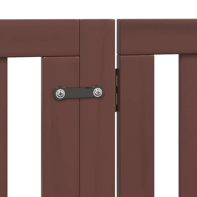 Vidaxl Puerta De Perros Plegable 6 Paneles Madera Álamo Marrón 480 Cm_5