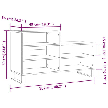 Vidaxl Mueble Zapatero Madera Contrachapada Gris Sonoma 102x36x60 Cm_2