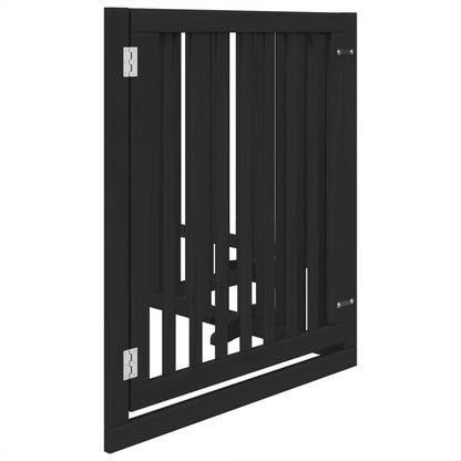 Vidaxl Puerta Para Perros Plegable 4 Paneles Madera Álamo Negra 320 Cm_4