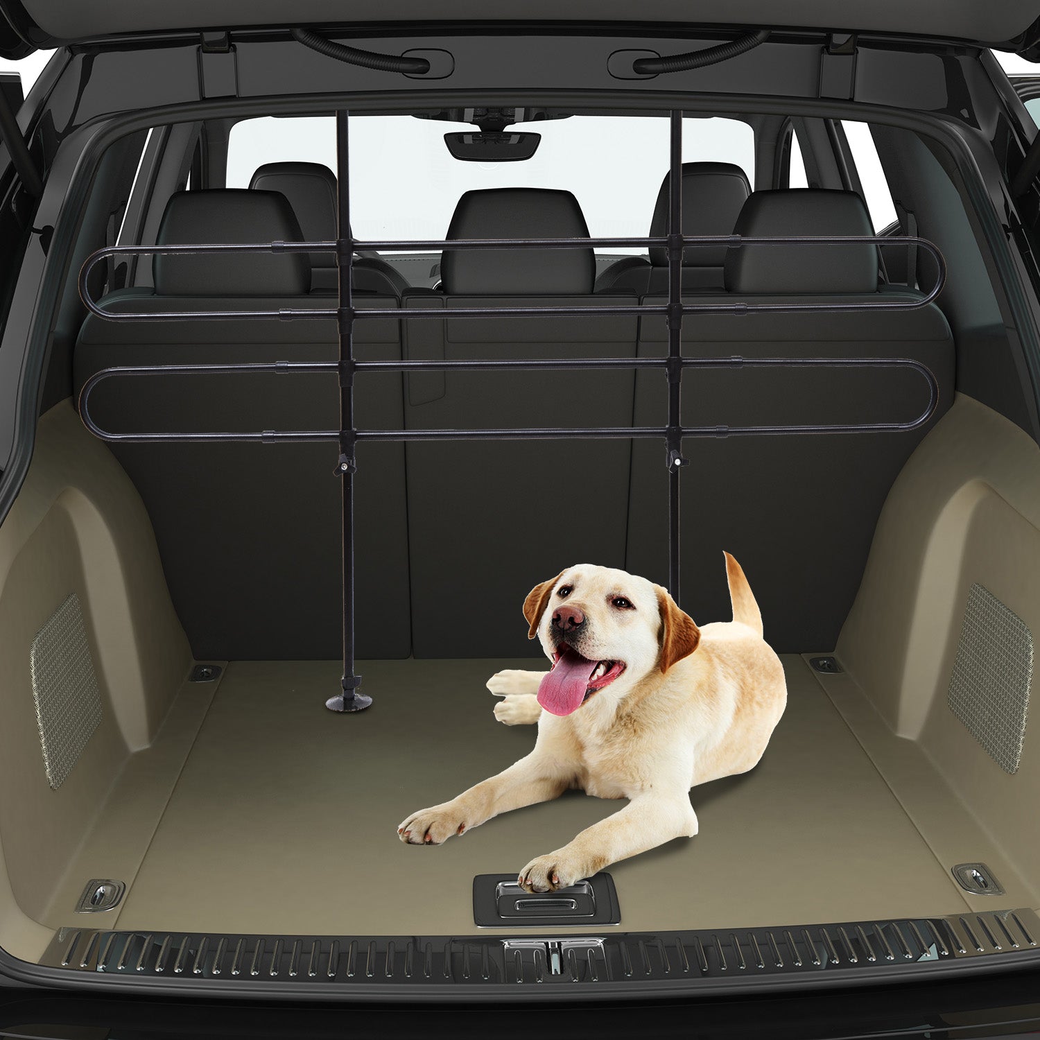 Pawhut Separador Coche Reja Separadora Universal Perros Seguridad Acero Maletero_1