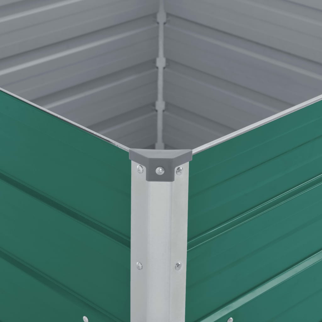 Jardinera Elevada De Acero Galvanizado Verde 100x100x45 Cm_3