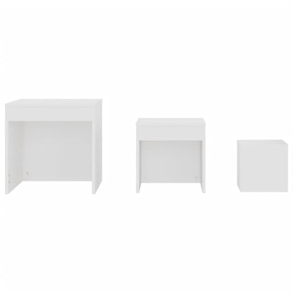 Mesas Apilables 3 Piezas Madera Contrachapada Blanco_4