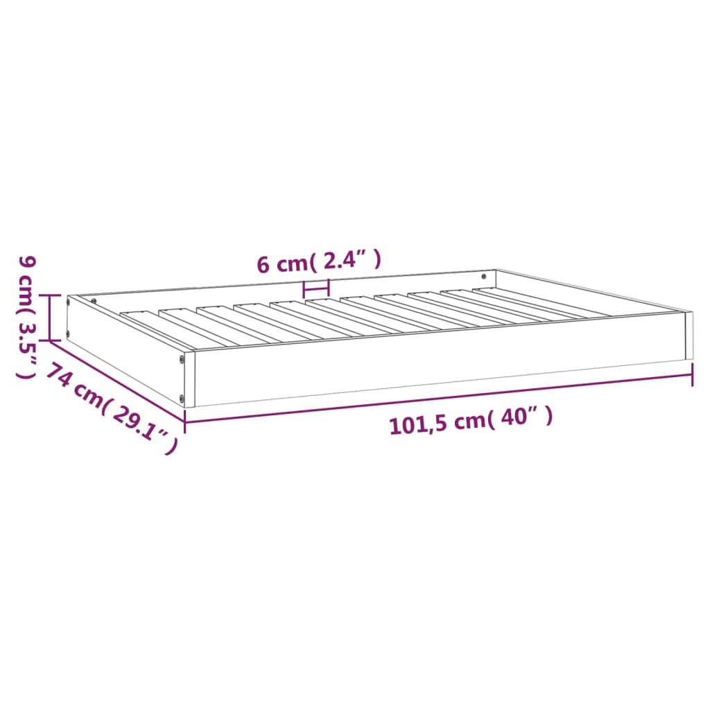 Vidaxl Cama Para Perros Madera Maciza Pino Marrón Miel 101,5x74x9 Cm_2