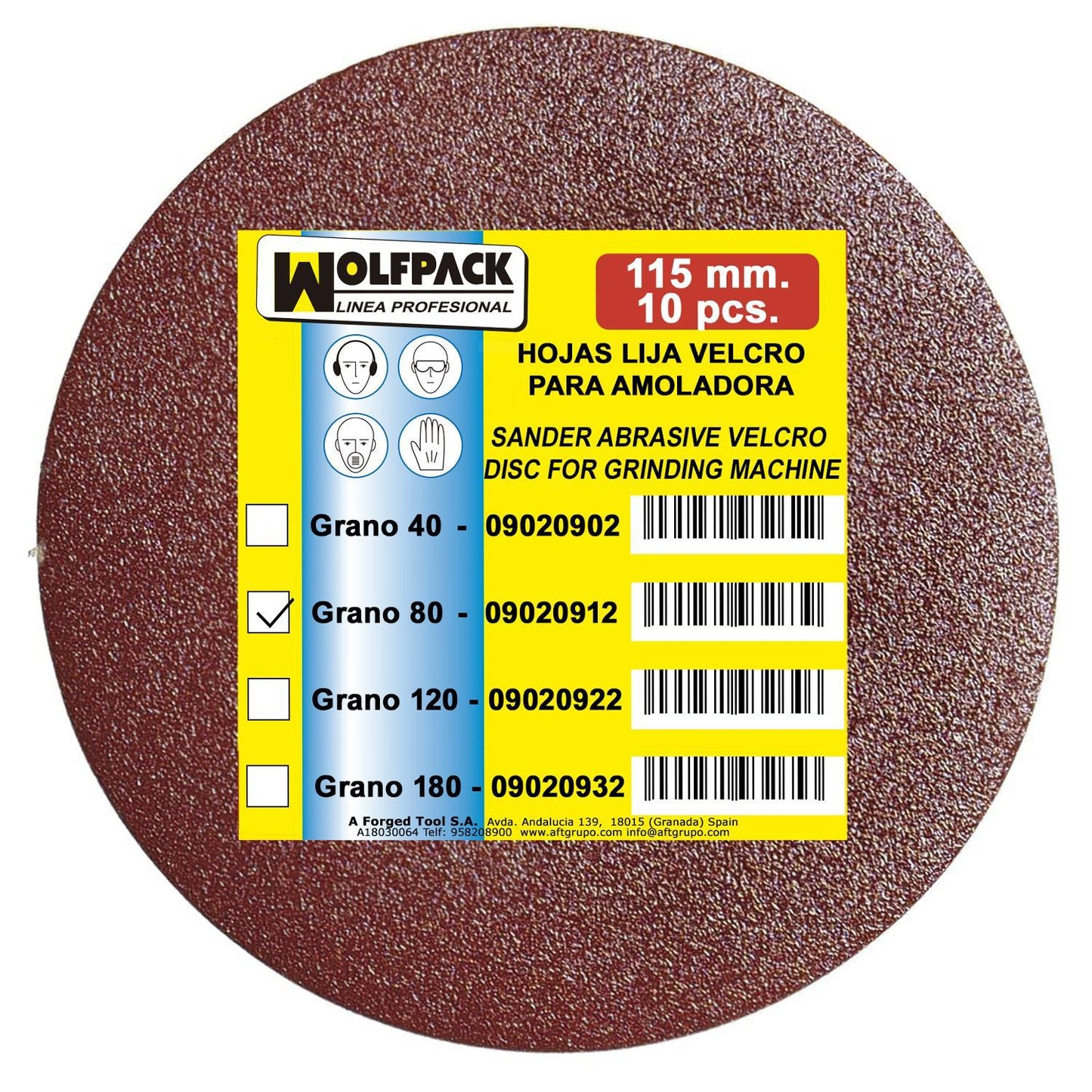 Lija Recambio Velcro Para Amoladora Ø 115 Mm. Grano  80 (10 Piezas)_1