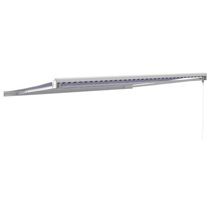 Vidaxl Toldo Retráctil Aluminio Y Tela Azul Y Blanco 4,5x3 M_4