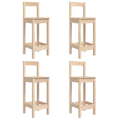 Vidaxl Mesa Y Taburetes Altos Jardín 5 Piezas Madera Maciza De Pino_5