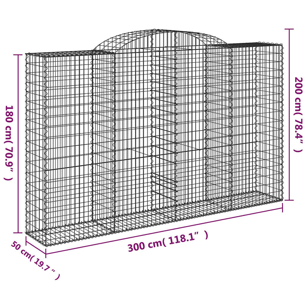 Cestas De Gaviones 15 Uds Forma De Arco Hierro 300x50x180/200cm_5