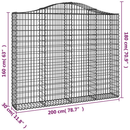 Cestas Gaviones 5 Uds Forma De Arco Hierro 200x30x160/180 Cm_5