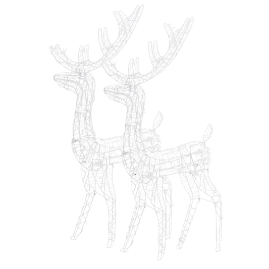 Vidaxl Adorno De Renos De Navidad Acrílico 2 Uds Blanco Frío 120 Cm_0