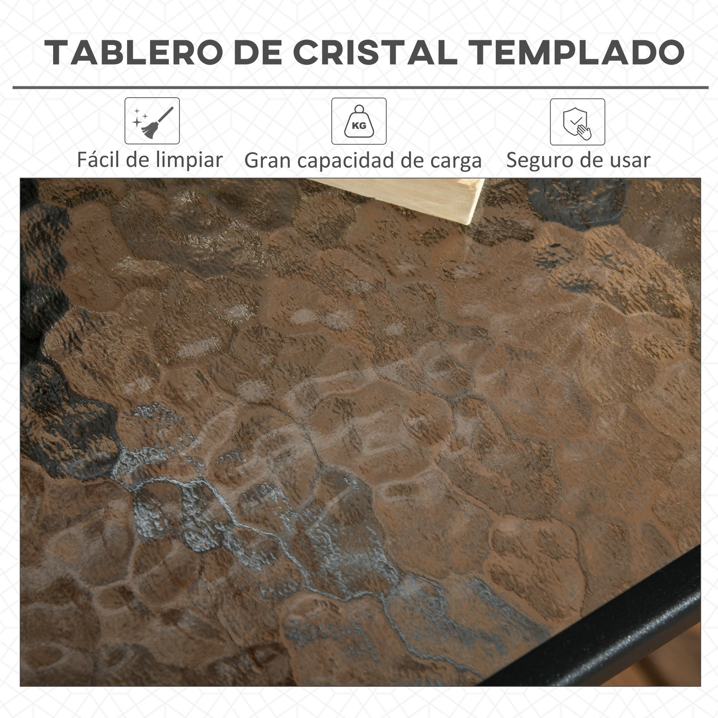 Outsunny Mesa De Jardín Cuadrada Con Agujero Para Sombrilla 76x76x72 Cm Negro_4