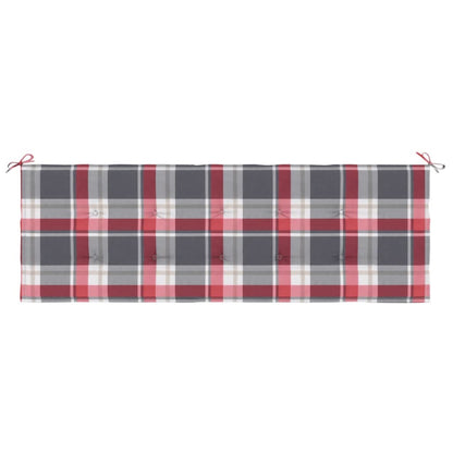 Vidaxl Cojín De Banco De Jardín Tela Oxford A Cuadros Rojo 150x50x4 Cm_3
