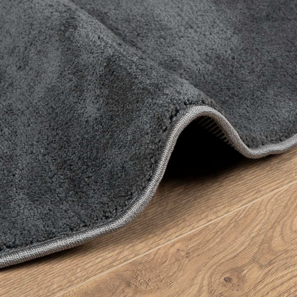 Alfombra De Pelo Corto Oviedo Gris Antracita Ø 280 Cm / Vetonek_0