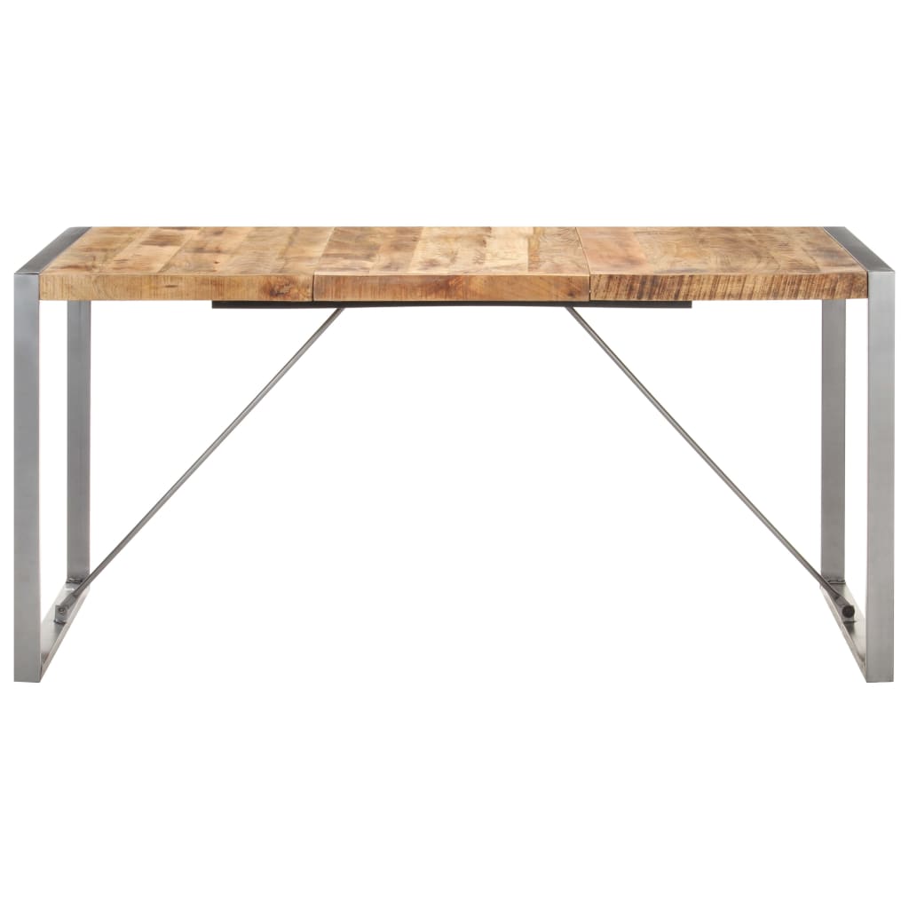 Mesa De Comedor Madera Maciza De Mango Rugosa 160x80x75 Cm_0