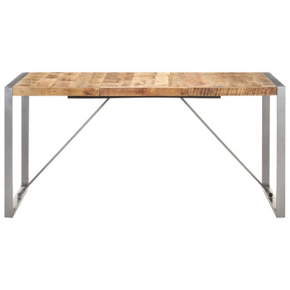 Mesa De Comedor Madera Maciza De Mango Rugosa 160x80x75 Cm_0