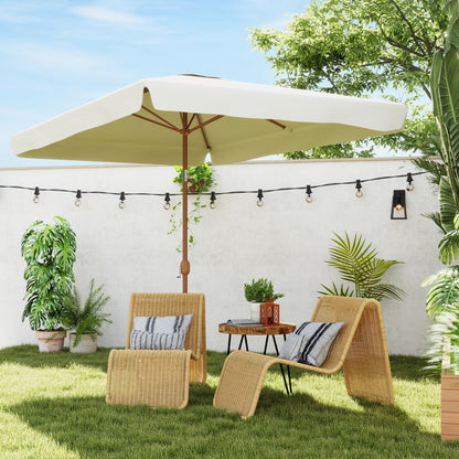 Outsunny Sombrilla De Terraza Exterior 300x200 Cm Con Ángulo Ajustable Beige_1
