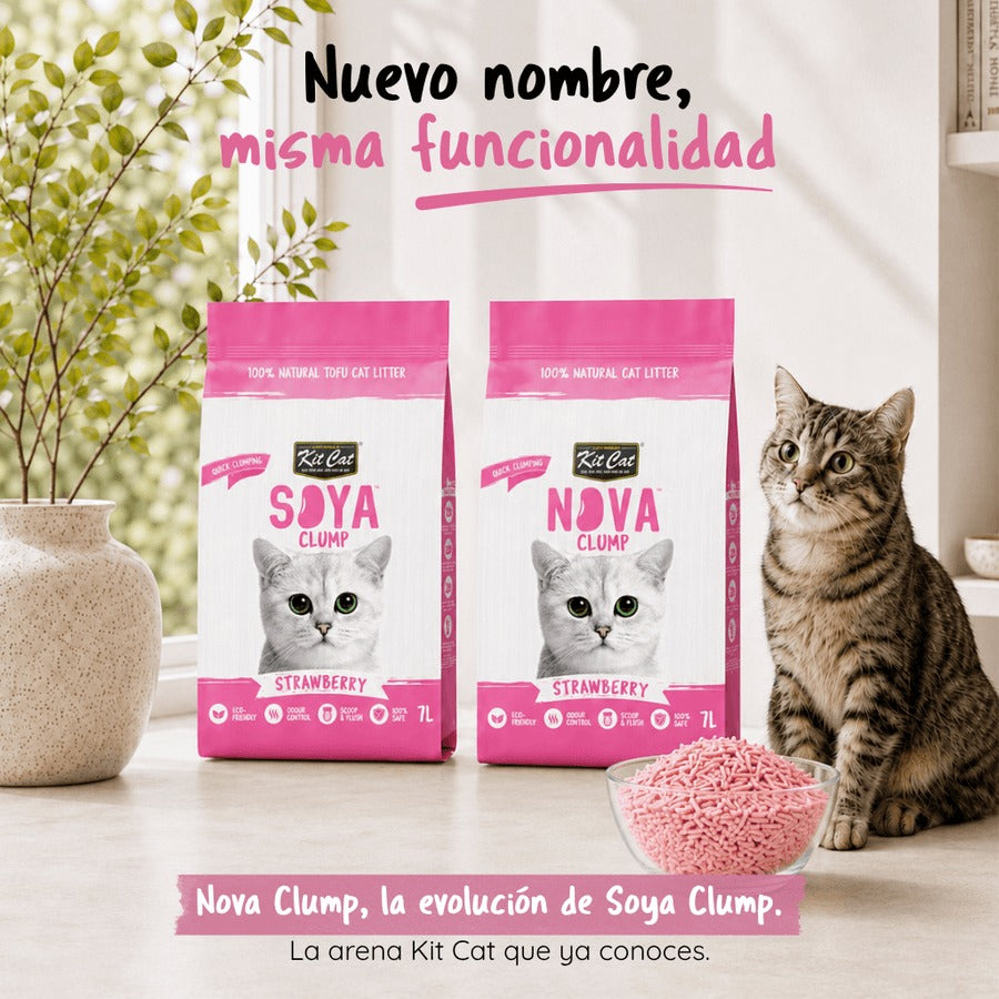 Pack 6 Kit Cat Arena Eco Nova Clump - Strawberry 7 L Arena para gatos - Dulce y Frutal Suave