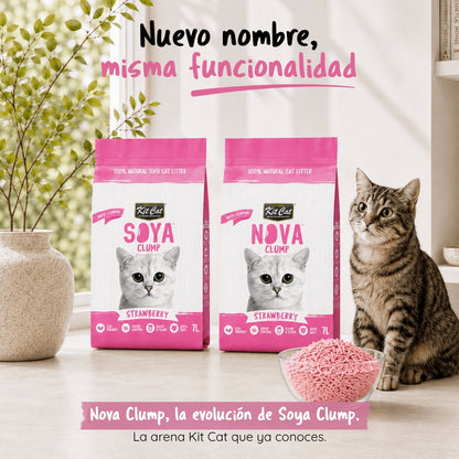 Pack 6 Kit Cat Arena Eco Nova Clump - Strawberry 7 L Arena para gatos - Dulce y Frutal Suave