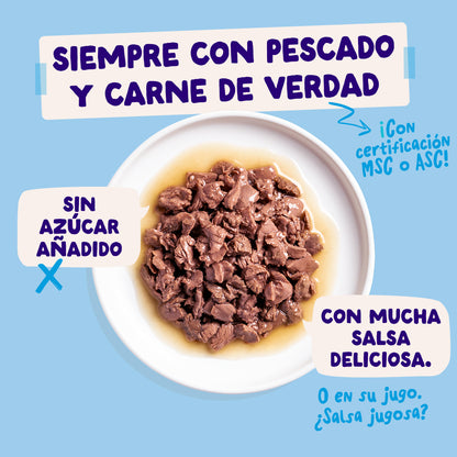 Sobres de comida húmeda para gatos Captura del Día Selección de Pescado en Salsa | Edgard & Cooper 85 g