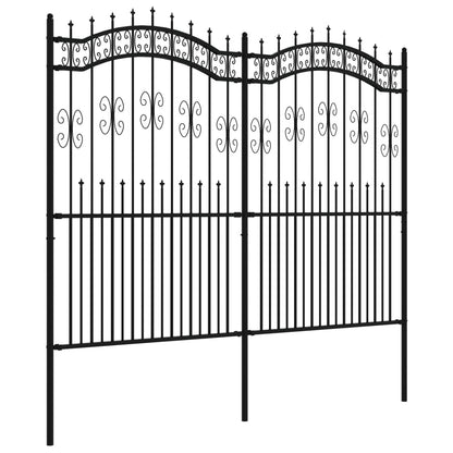 Valla De Jardín Con Punta De Lanza Acero Recubierto Negro 222cm / Vetonek_0