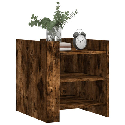Mesita De Noche Madera De Ingeniería Roble Ahumado 45x50x50 Cm_1