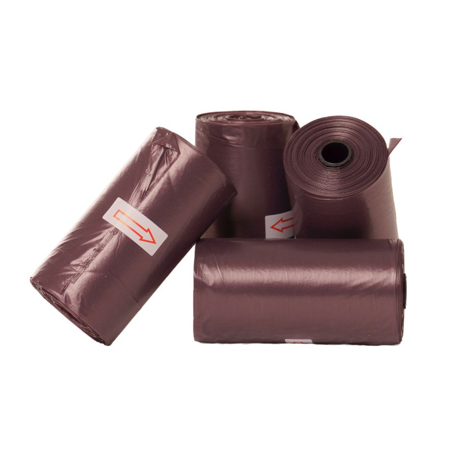 Pack 4 Rollos Color Marrón De Bolsas Higiénicas Recoge Excrementos De Perro. Rollos De 15 Bolsas_2