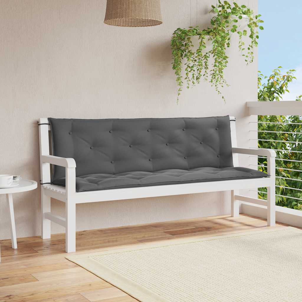 Vidaxl Cojín De Banco De Jardín Tela Oxford Antracita 150x(50+50)x7 Cm_1