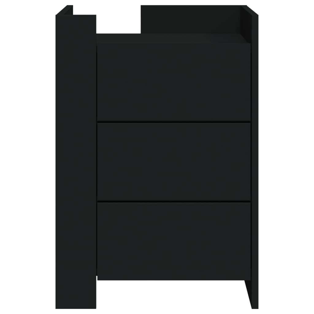 Mesita De Noche Madera De Ingeniería Negro 45x50x65 Cm_2