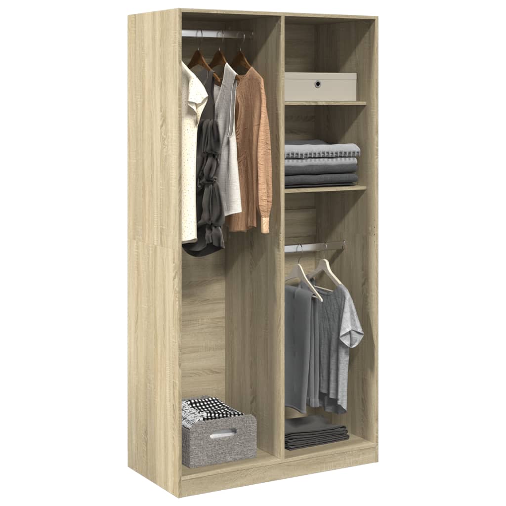 Armario Madera Contrachapada Color Roble Sonoma 100x50x200 Cm_1