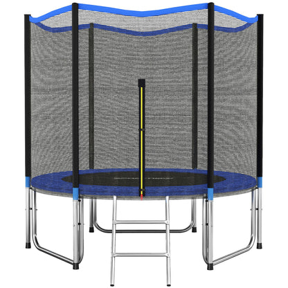 Sportnow Cama Elástica Niños Exterior Ø305 Cm Con Red De Seguridad Escalera Azul_0