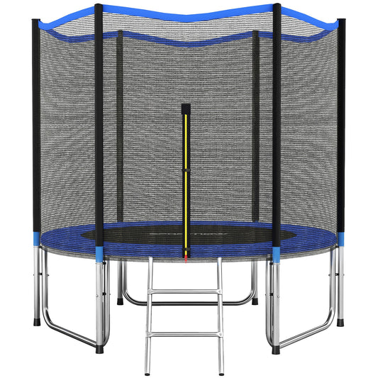 Sportnow Cama Elástica Niños Exterior Ø305 Cm Con Red De Seguridad Escalera Azul_0
