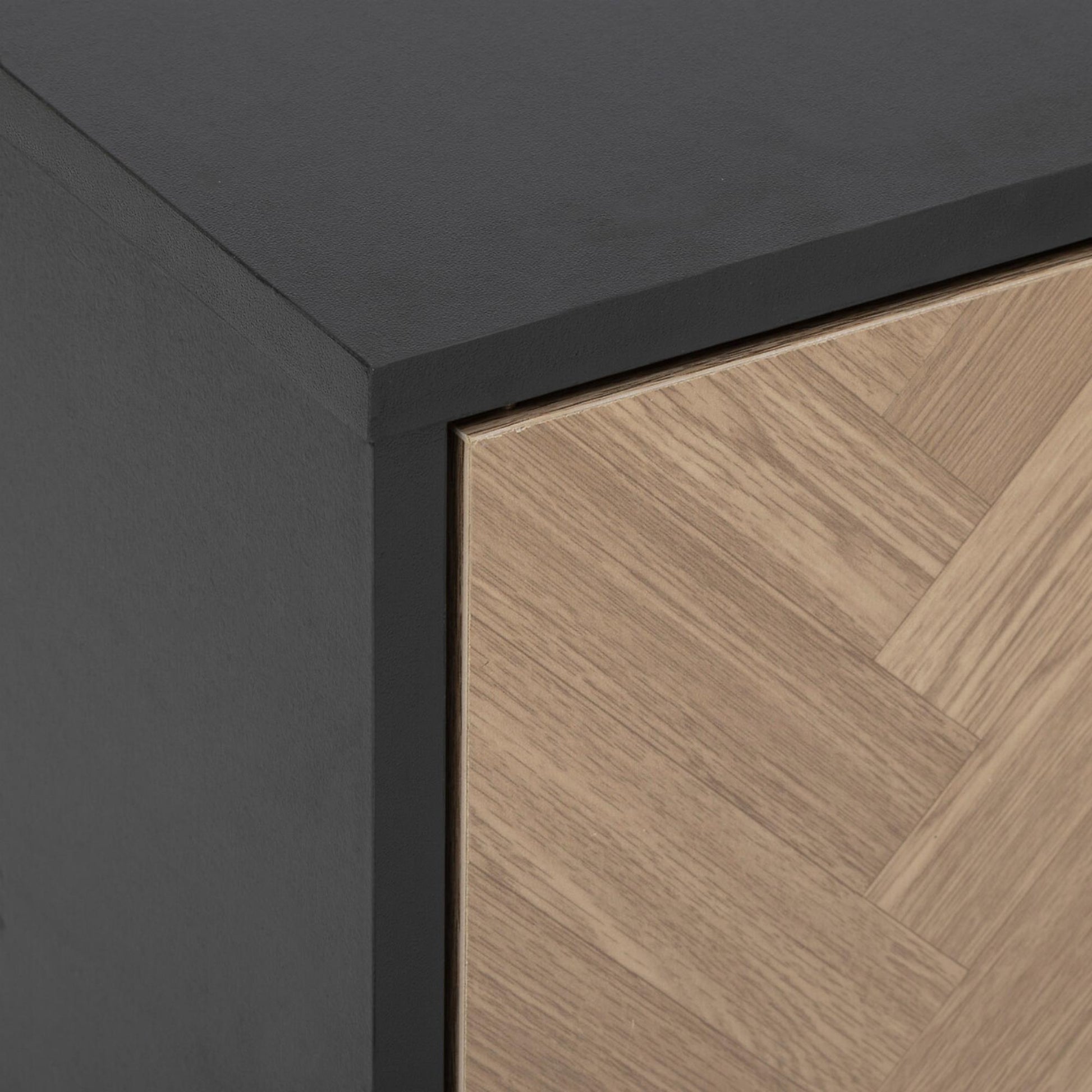 Mueble TV Chevrons en PART BDE1 Color Negro (120 x 40 x 45 cm)_2