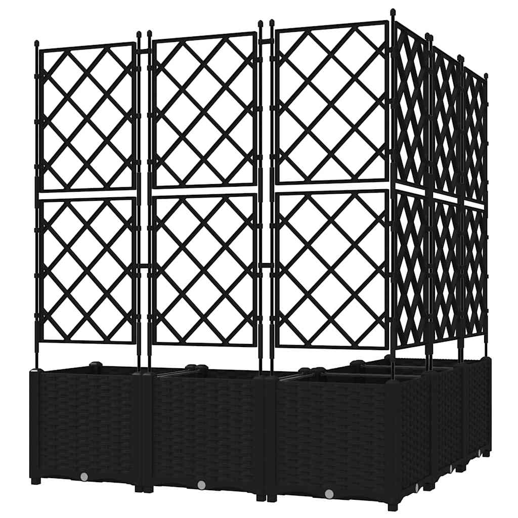 Macetero De Jardín 5 Uds. Negro 120 X 120 X 143 Cm Pp_5