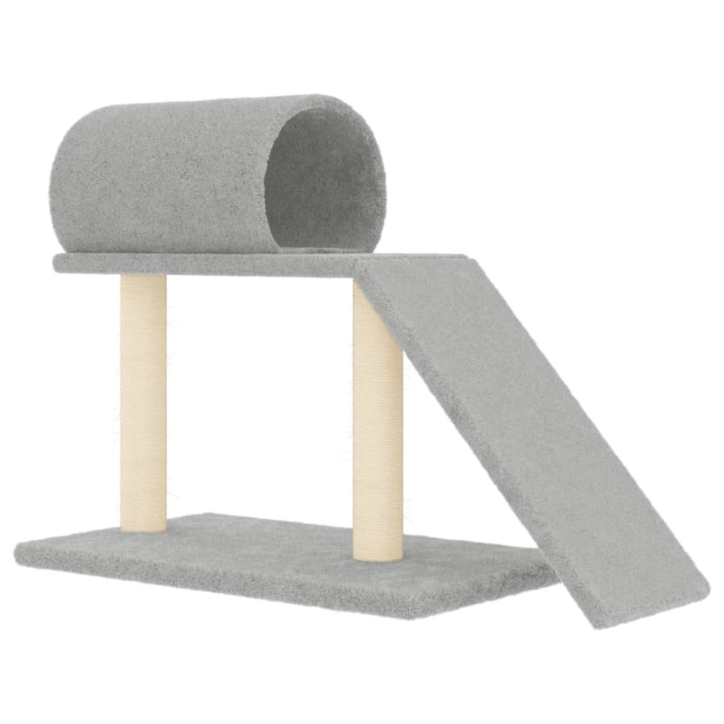 Vidaxl Rascador Para Gatos Con Túnel Y Escalera Gris Claro 55,5 Cm_0