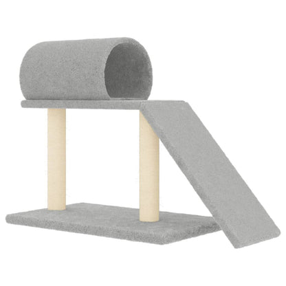 Vidaxl Rascador Para Gatos Con Túnel Y Escalera Gris Claro 55,5 Cm_0