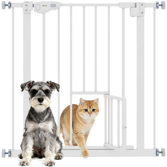 Pawhut Barrera De Seguridad Para Perros Extensible 74-80x76,2 Cm Blanco_0