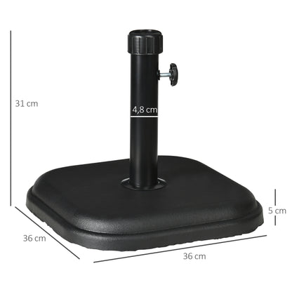 Outsunny Base De Sombrilla Peso 11 Kg Para Mástil De Ø32-38 Mm 36x36x31 Cm Negro_2
