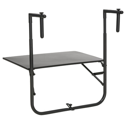 Outsunny Mesa Colgante Para Balcón Con Altura Ajustable 60x60,5x56-71 Cm Negro_4