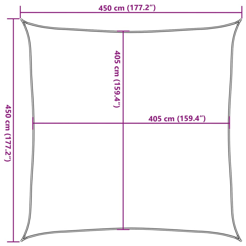 Vidaxl Toldo De Vela Hdpe Beige 160 G/m² 4,5x4,5 M_2